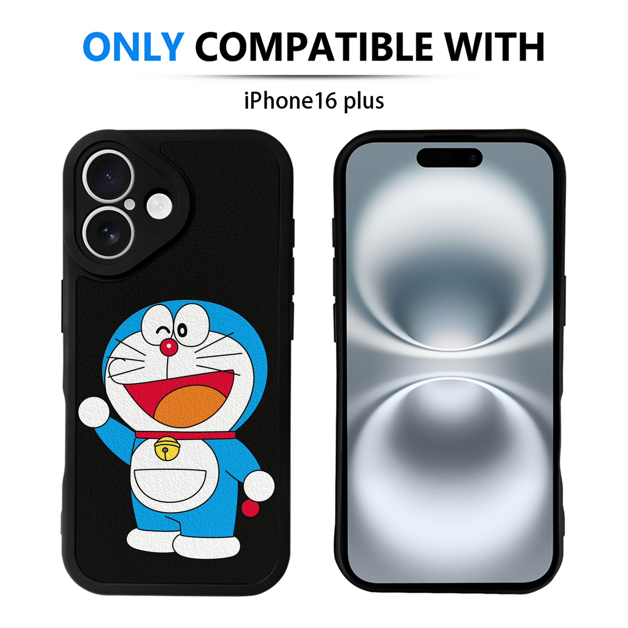 （画像用） ドラえもん Doraemon 【iPhone 16シリーズ対応】シリコンスマホケース（レザー調） 材質：シリコン